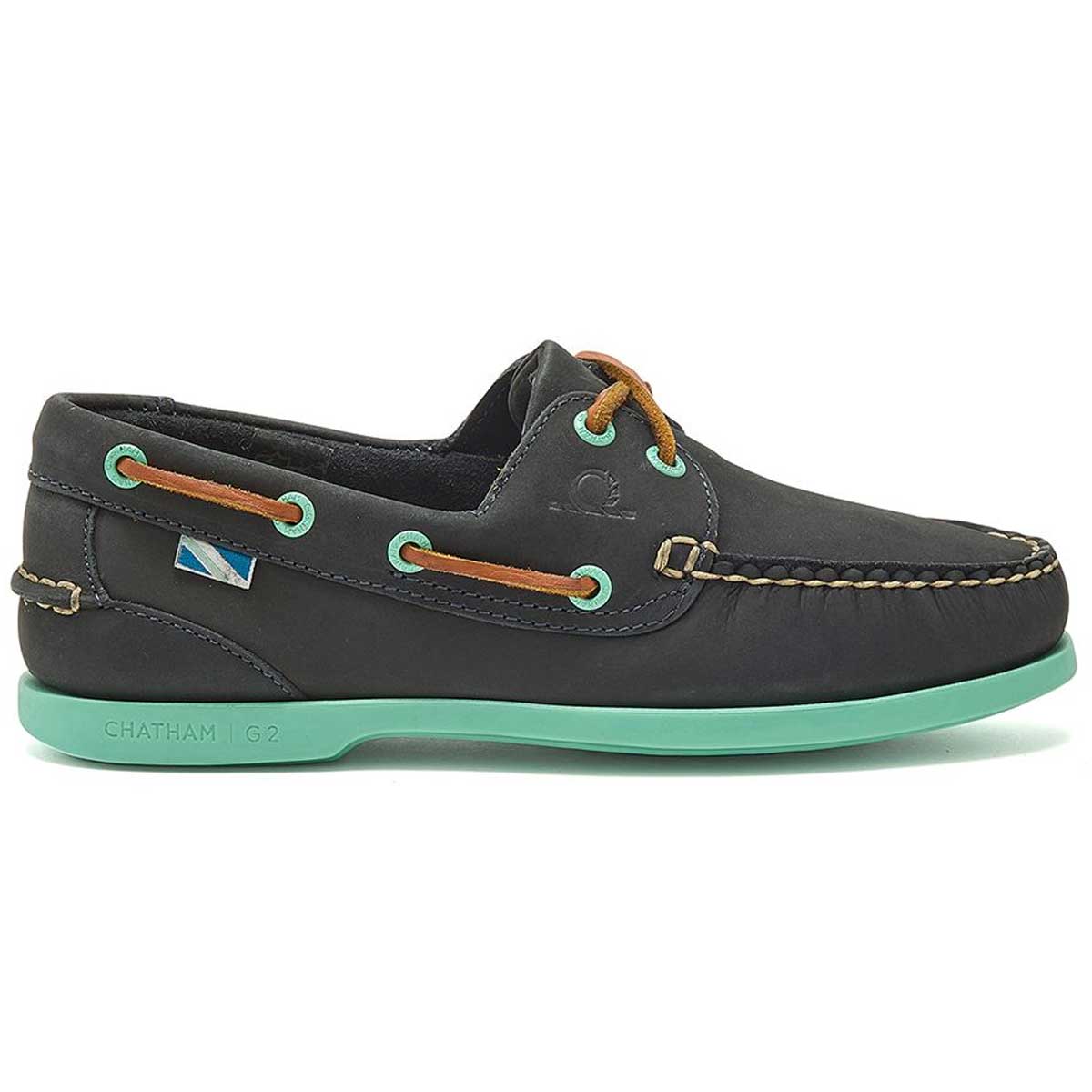 CHATHAM Pippa II G2 Leather Boat Shoes - Women's - Navy / Aqua