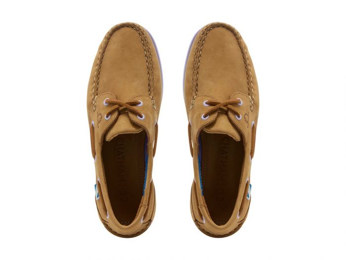 CHATHAM Pippa II G2 Leather Boat Shoes - Women's - Tan/Lavender