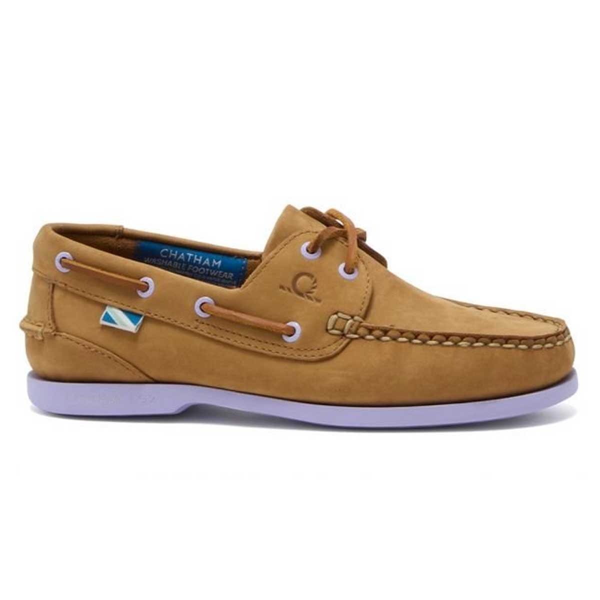 CHATHAM Pippa II G2 Leather Boat Shoes - Women's - Tan/Lavender