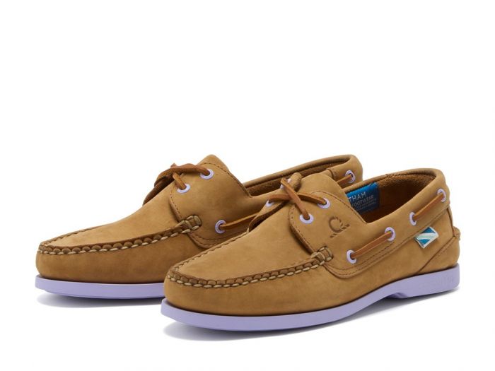 CHATHAM Pippa II G2 Leather Boat Shoes - Women's - Tan/Lavender