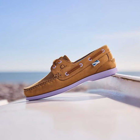 CHATHAM Pippa II G2 Leather Boat Shoes - Women's - Tan/Lavender
