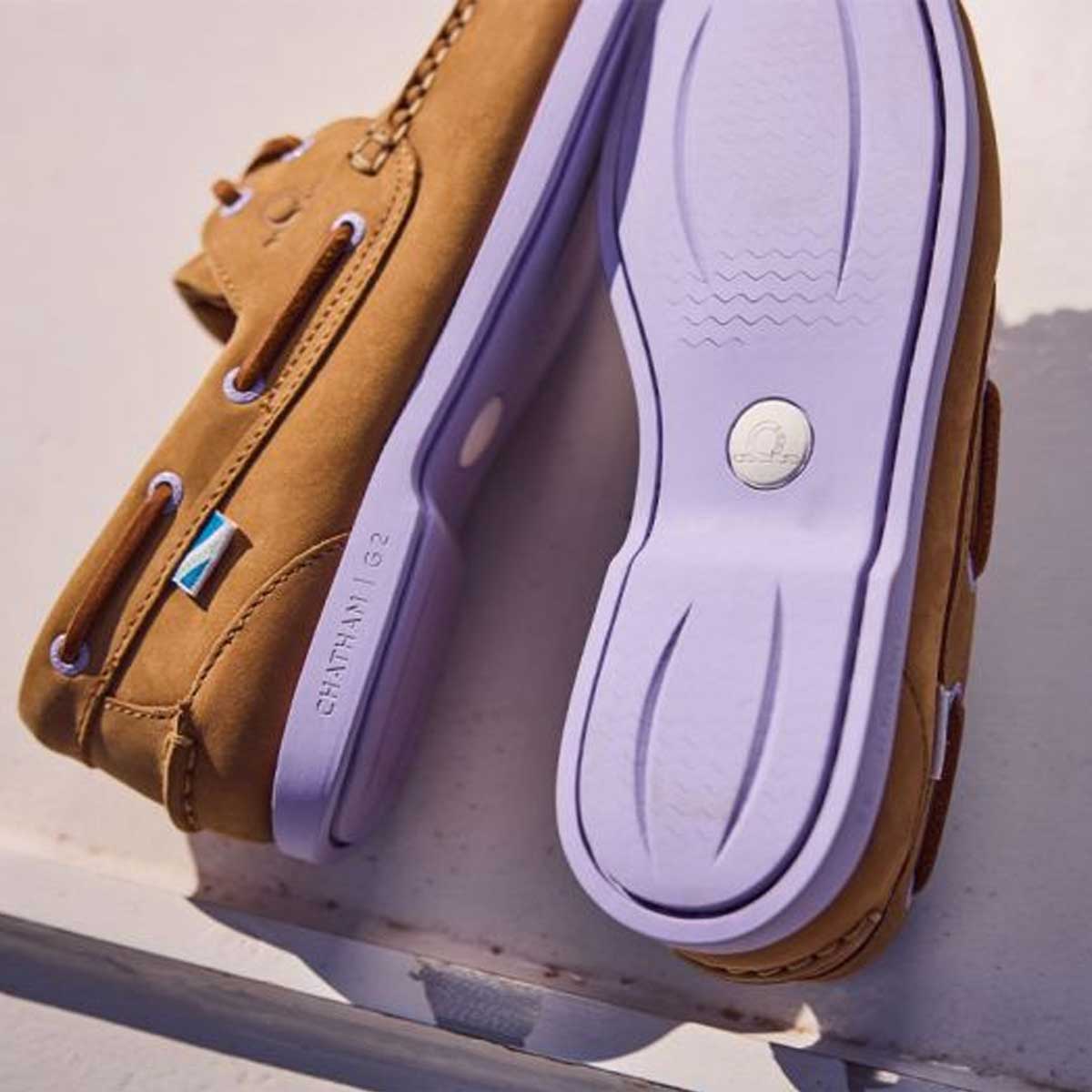CHATHAM Pippa II G2 Leather Boat Shoes - Women's - Tan/Lavender