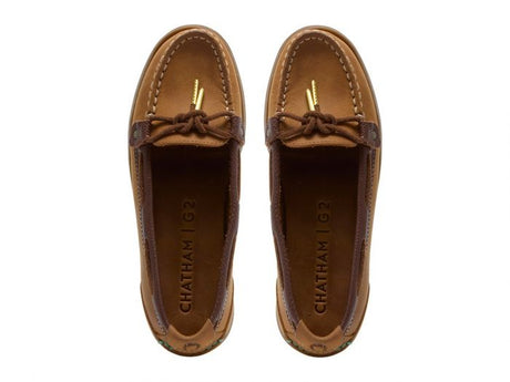CHATHAM Rota G2 Leather Slip-On Boat Shoes - Women's - Walnut / Brown Snake