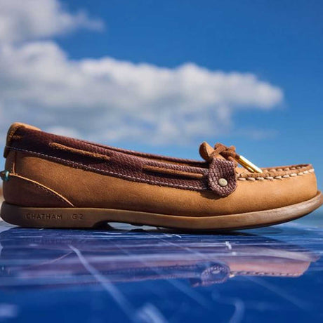 CHATHAM Rota G2 Leather Slip-On Boat Shoes - Women's - Walnut / Brown Snake