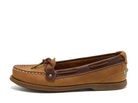 CHATHAM Rota G2 Leather Slip-On Boat Shoes - Women's - Walnut / Brown Snake