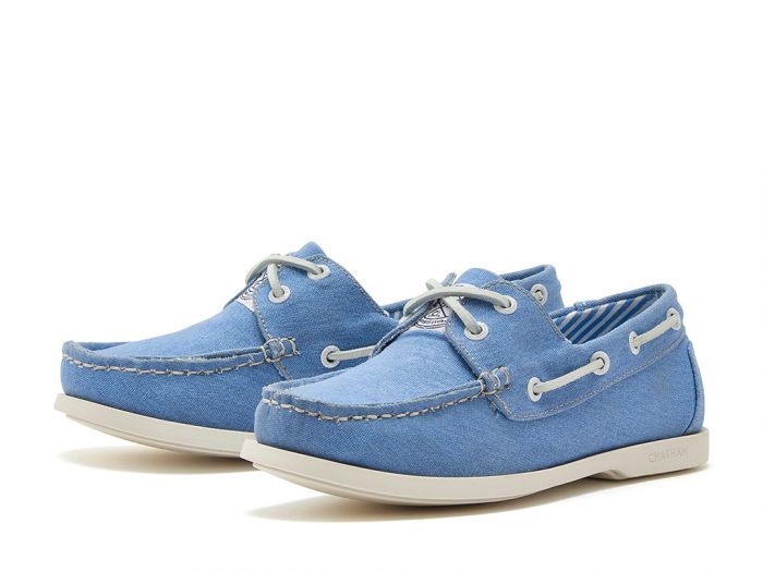 CHATHAM x JOULES Jetty Canvas Boat Shoes - Women's - Blue