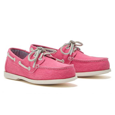 CHATHAM x JOULES Jetty Canvas Boat Shoes - Women's - Bright Pink