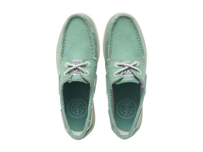 CHATHAM x JOULES Jetty Canvas Boat Shoes - Women's - Green