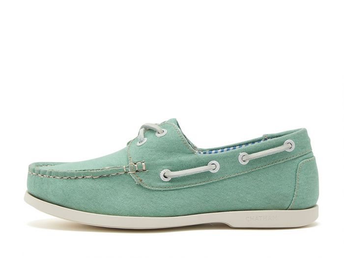 CHATHAM x JOULES Jetty Canvas Boat Shoes - Women's - Green