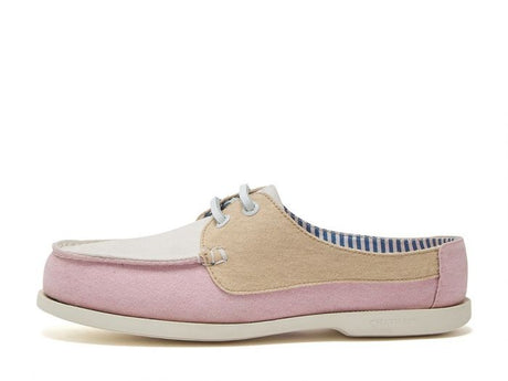 CHATHAM x JOULES Mariner Canvas Slip-On Deck Shoes - Ladies - Pink / White