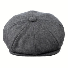 Load image into Gallery viewer, CHRISTYS&#39; 8 Piece Baker Boy Melton Wool Flat Cap - Charcoal Mix
