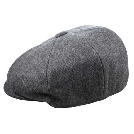 CHRISTYS' 8 Piece Baker Boy Melton Wool Flat Cap - Charcoal Mix Christys
