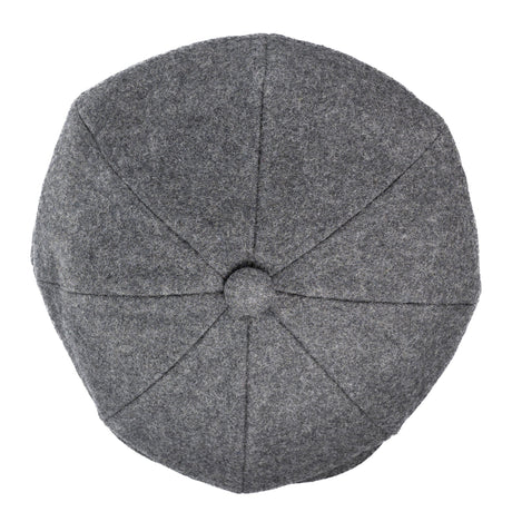 CHRISTYS' 8 Piece Baker Boy Melton Wool Flat Cap - Charcoal Mix Christys