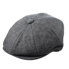 Load image into Gallery viewer, CHRISTYS&#39; 8 Piece Baker Boy Melton Wool Flat Cap - Charcoal Mix
