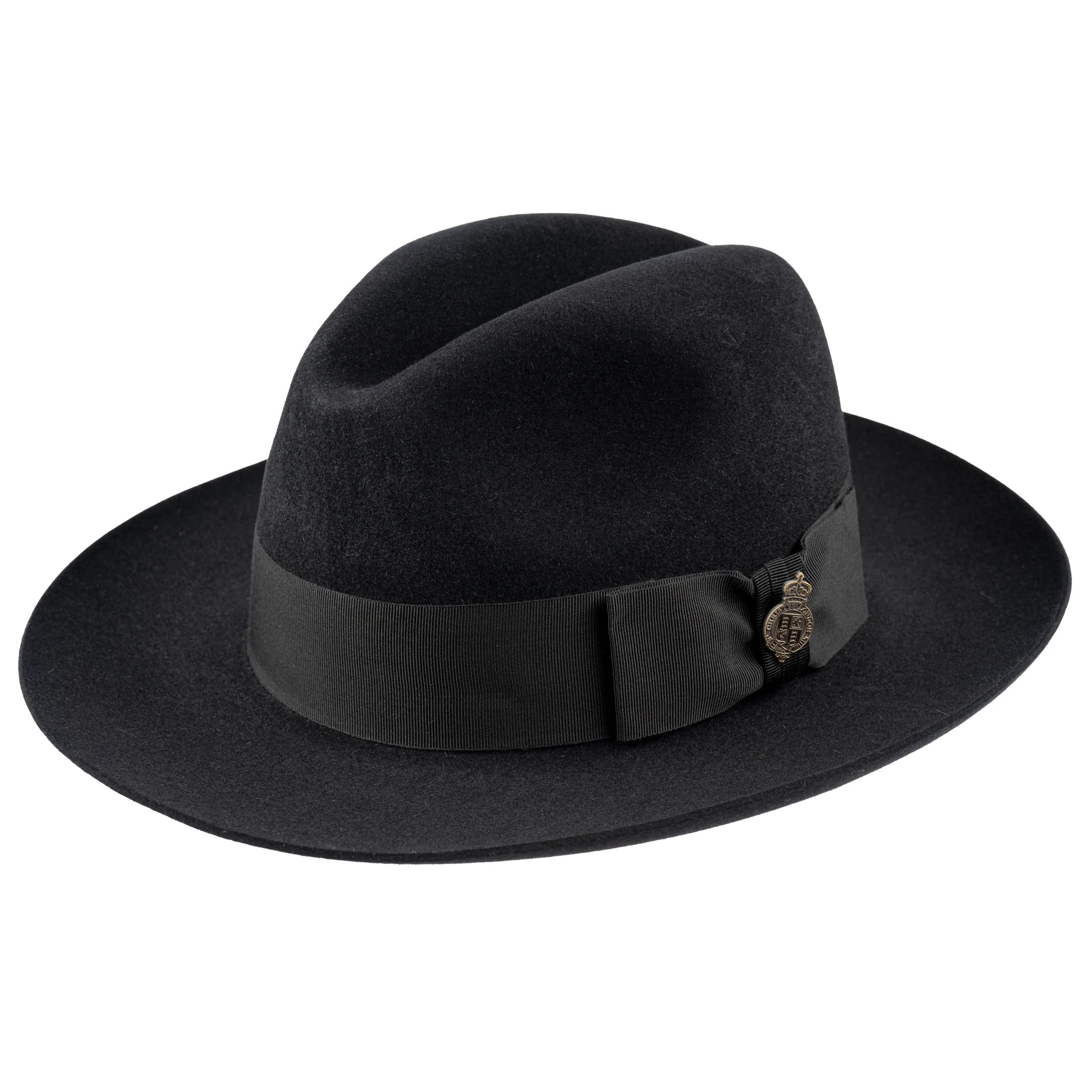 CHRISTYS' Classic Fur Felt Fedora Hat - Black