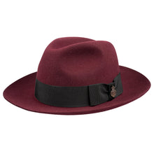 Load image into Gallery viewer, CHRISTYS&#39; Classic Fur Felt Fedora Hat - Red Wine
