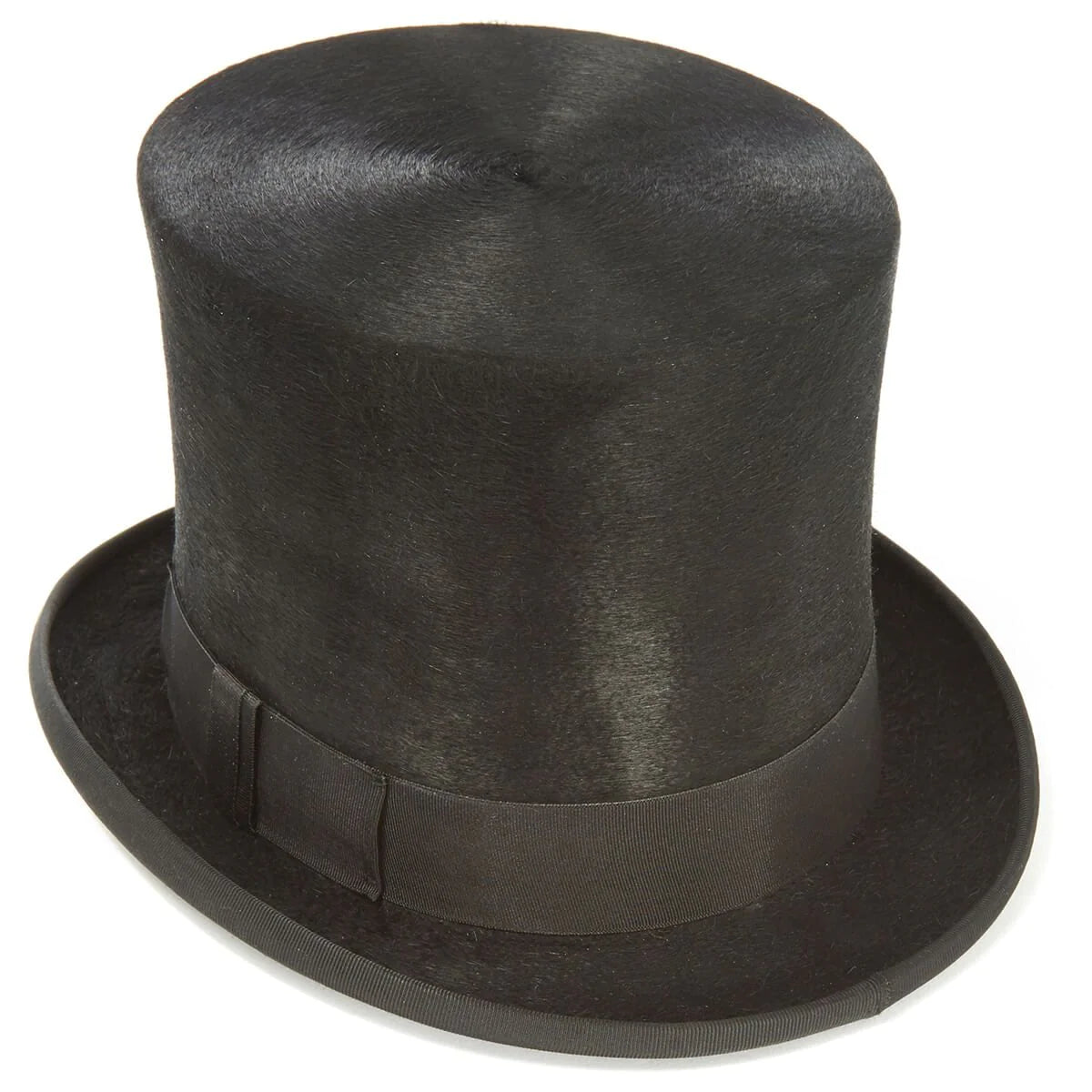 CHRISTYS' Luxury Fur Felt Melusine Taller Top Hat - Antique Silk Look - Black