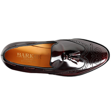 Load image into Gallery viewer, 40% OFF BARKER Clive Shoes – Mens Tassel Brogue Loafers – Burgundy Hi-Shine - Size: UK 8
