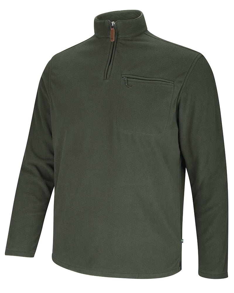 HOGGS OF FIFE Islander 1/4 Zip Micro-Fleece Shirt - Men's - Dark Green