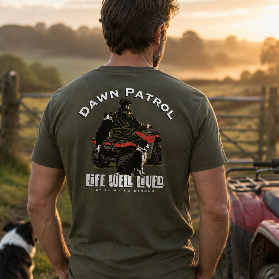 LIFE WELL LIVED Dawn Patrol Country Farm T-Shirt - Green