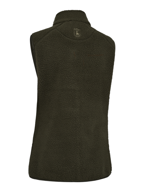 DEERHUNTER Lady Atlas Fleece Waistcoat - Womens - Forest Green back flat lay
