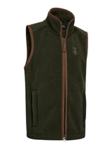 DEERHUNTER Youth Cumbria Fleece Waistcoat - Kids - Forest Ember front flat lay