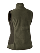 DEERHUNTER Lady Pam Bonded Fleece Waistcoat - Womens - Graphite Green - rear product view