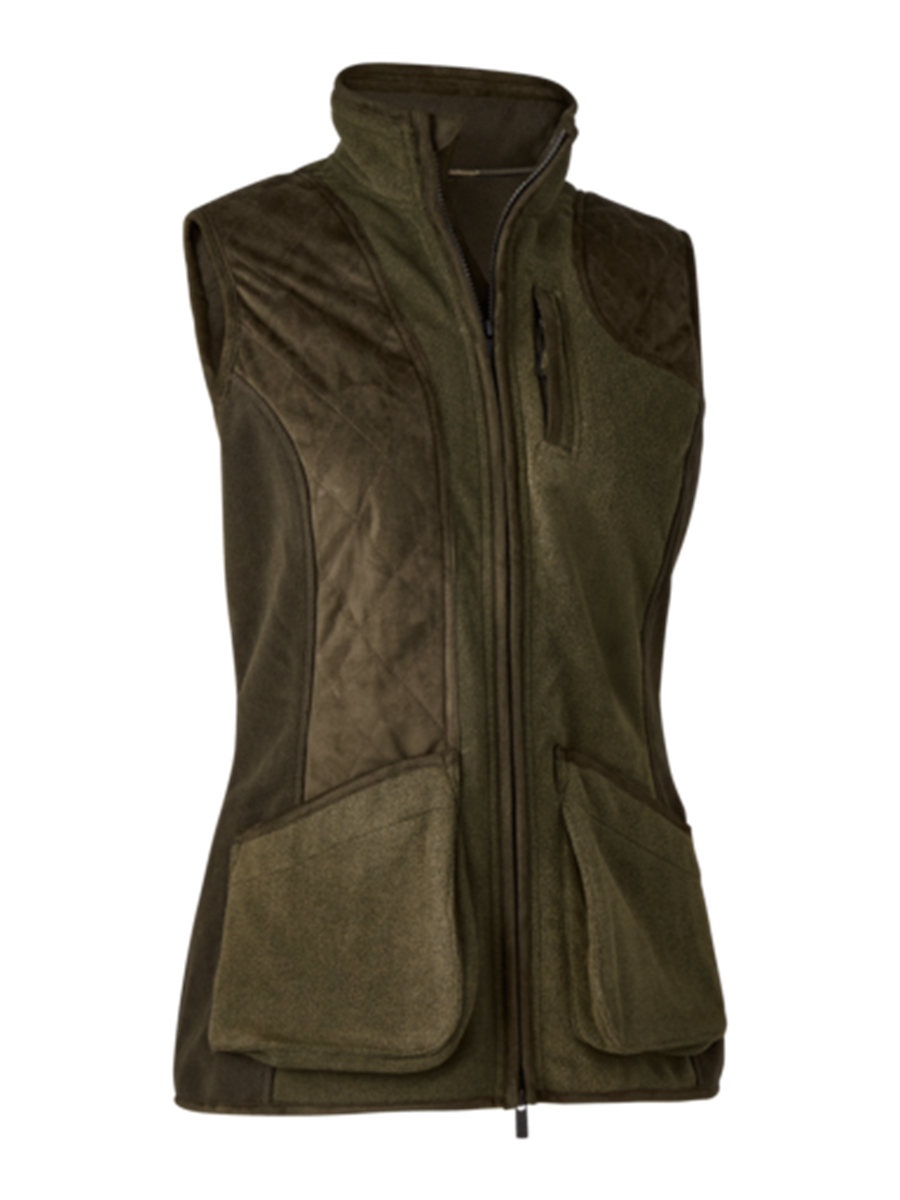 DEERHUNTER Lady Pam Shooting Waistcoat - Womens - Graphite Green - front product view