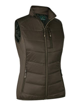 DEERHUNTER Lady Heat Padded Waistcoat - Womens - Wood front flat lay