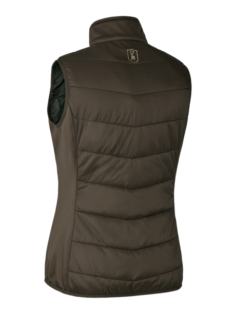 DEERHUNTER Lady Heat Padded Waistcoat - Womens - Wood back flat lay