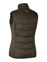 DEERHUNTER Lady Heat Padded Waistcoat - Womens - Wood back flat lay