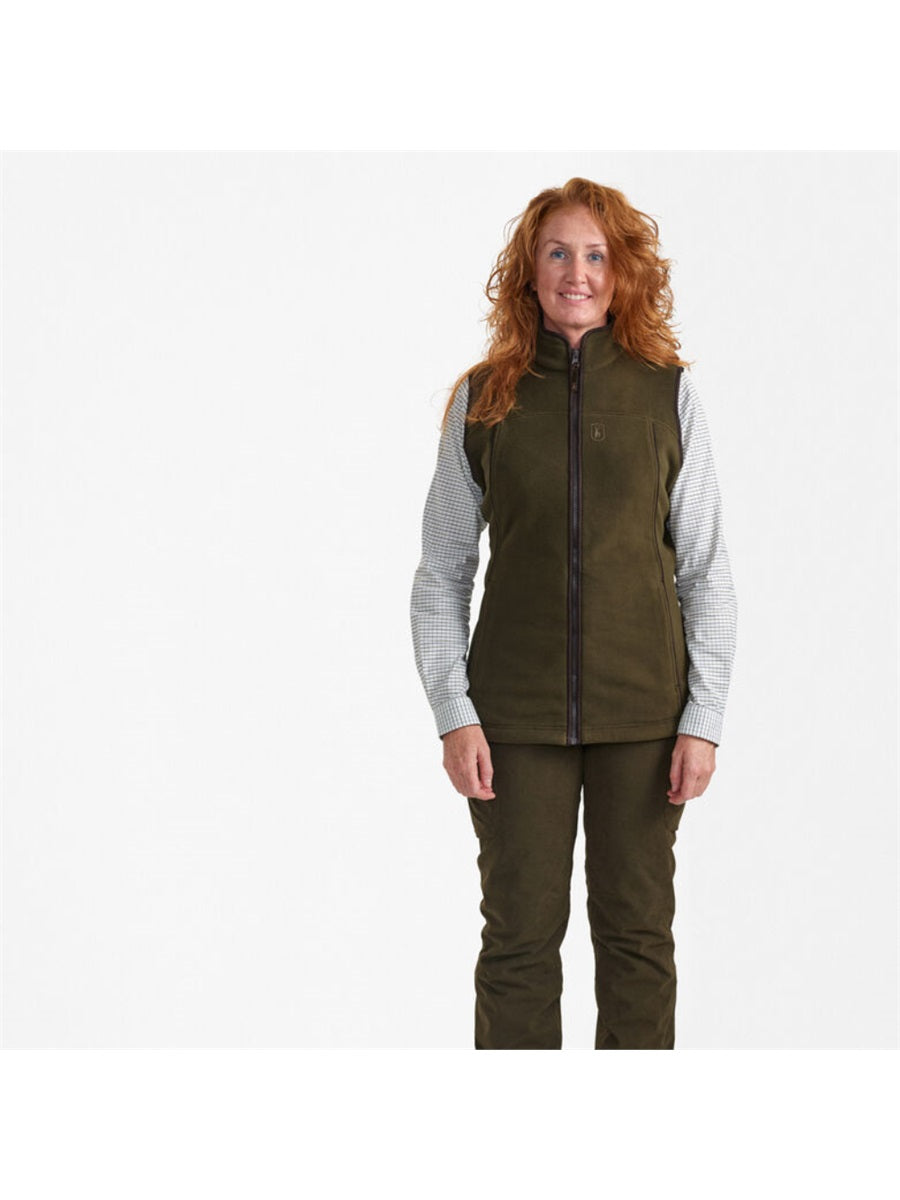 DEERHUNTER Lady Eagle Fleece Waistcoat - Womens - Tarmac Green official detail view 3