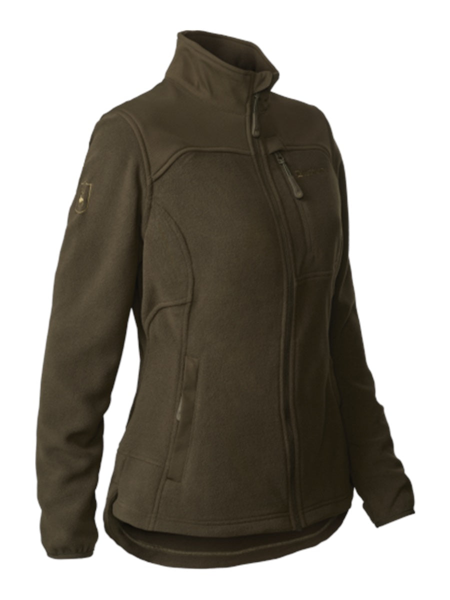 DEERHUNTER Lady Muflon Pro Fleece Jacket - Womens - Art Green front flat lay
