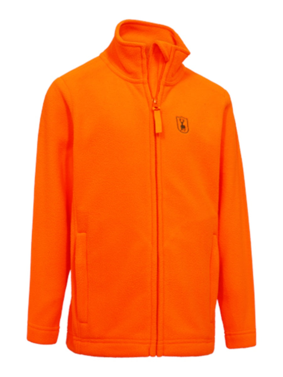 DEERHUNTER Youth Atlas Light Fleece Jacket - Kids - Safety Orange front flat lay