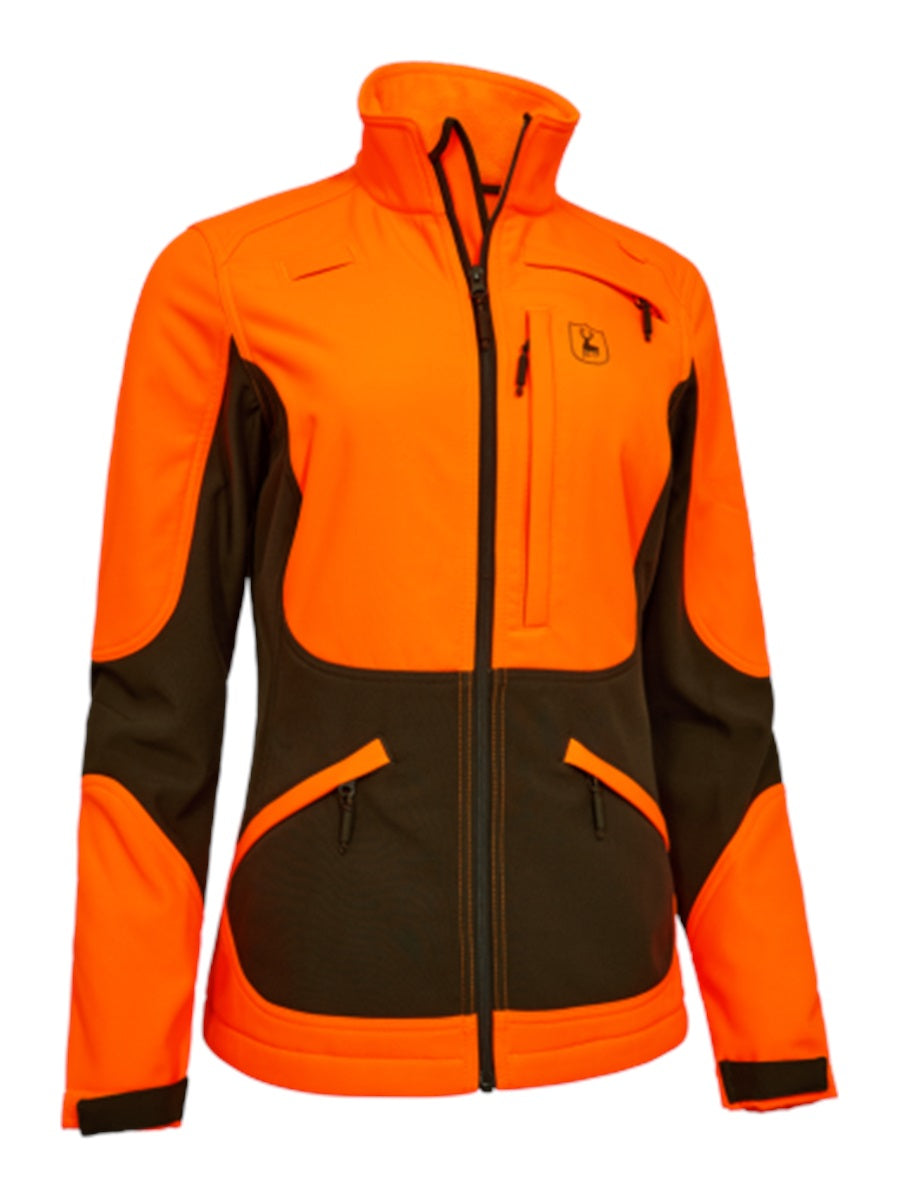 DEERHUNTER Lady Rogaland Softshell Jacket - Womens - Safety Orange front flat lay