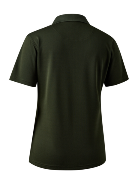 DEERHUNTER Lady Climate Polo Shirt with 37.5® Technology - Womens - Forest Ember - rear product view