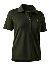 DEERHUNTER Lady Climate Polo Shirt with 37.5® Technology - Womens - Forest Ember - front product view