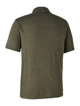 DEERHUNTER Gunnar Polo Shirt - Mens - Adventure Green Melange back flat lay