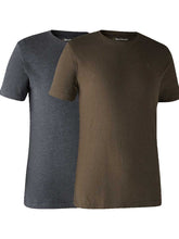 Load image into Gallery viewer, DEERHUNTER Basic T-Shirt 2 Pack - Brown Leaf Melange
