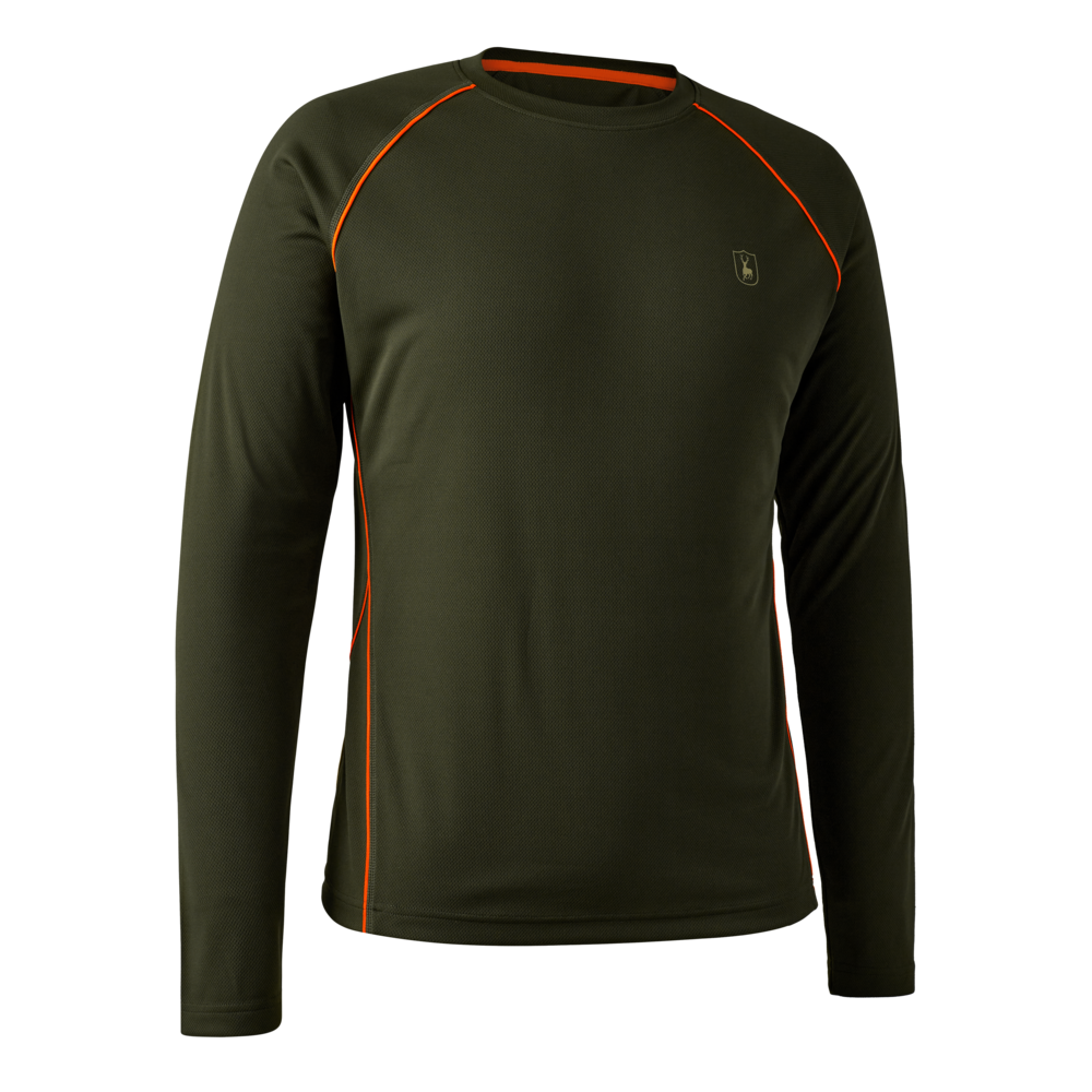 DEERHUNTER Chamois Long Sleeve T-Shirt - Men's - Forest Green