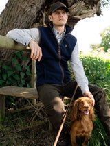 DEERHUNTER Cumbria Fleece Waistcoat - Mens - Dark Blue