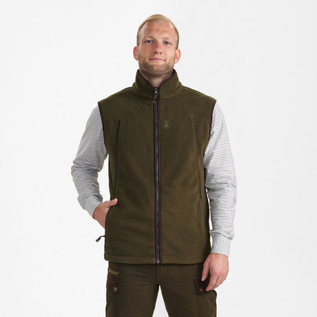 DEERHUNTER Eagle Fleece Waistcoat - Mens - Tarmac Green