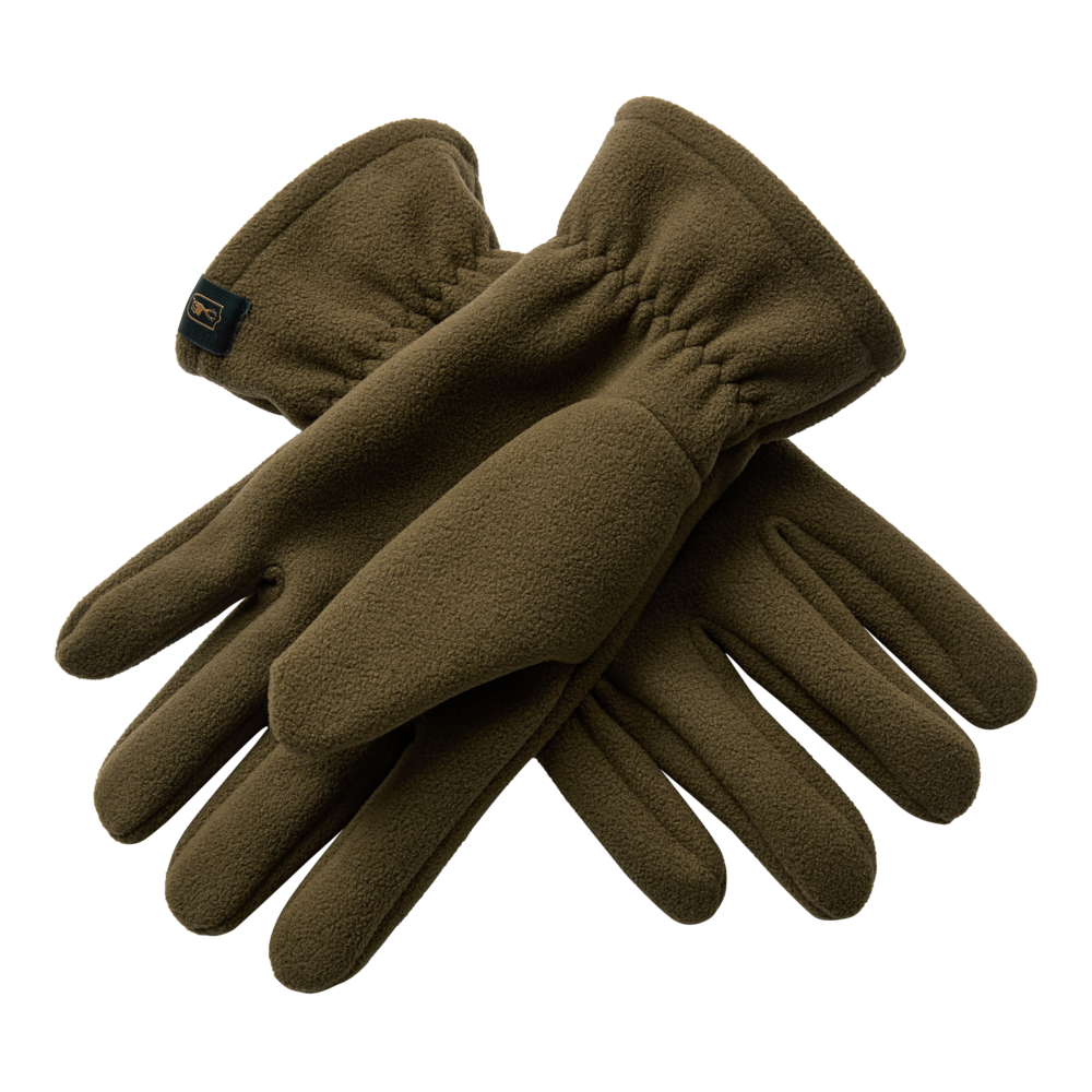 Deerhunter Fleece Gloves in Tarmac Green - reverse view