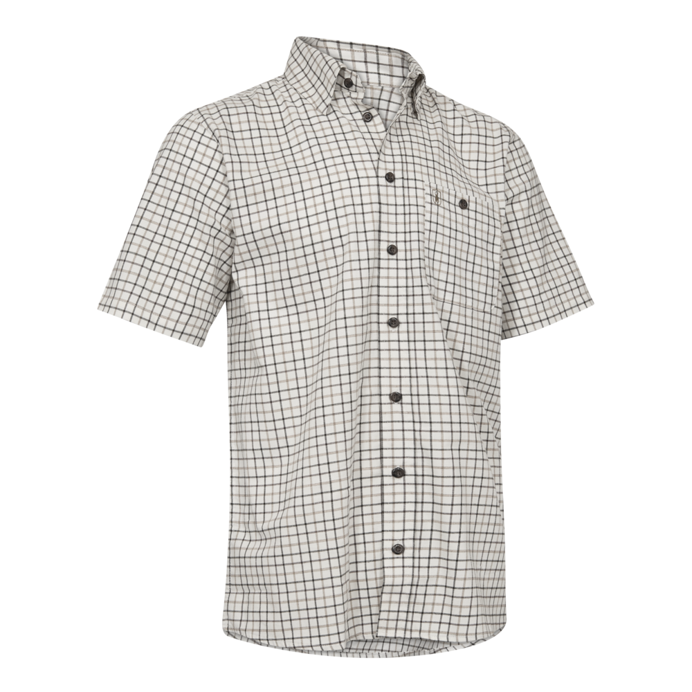 DEERHUNTER Gavin Short Sleeved Shirt - Men's - Beige Check