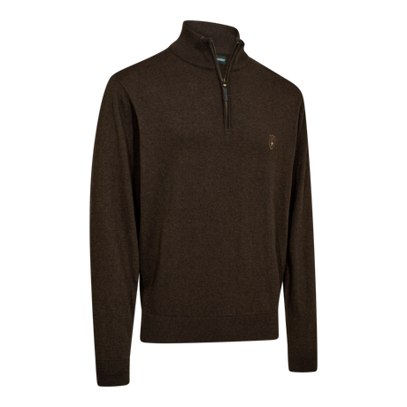 DEERHUNTER Harrington Half Zip Knit - Men's - Brown Melange