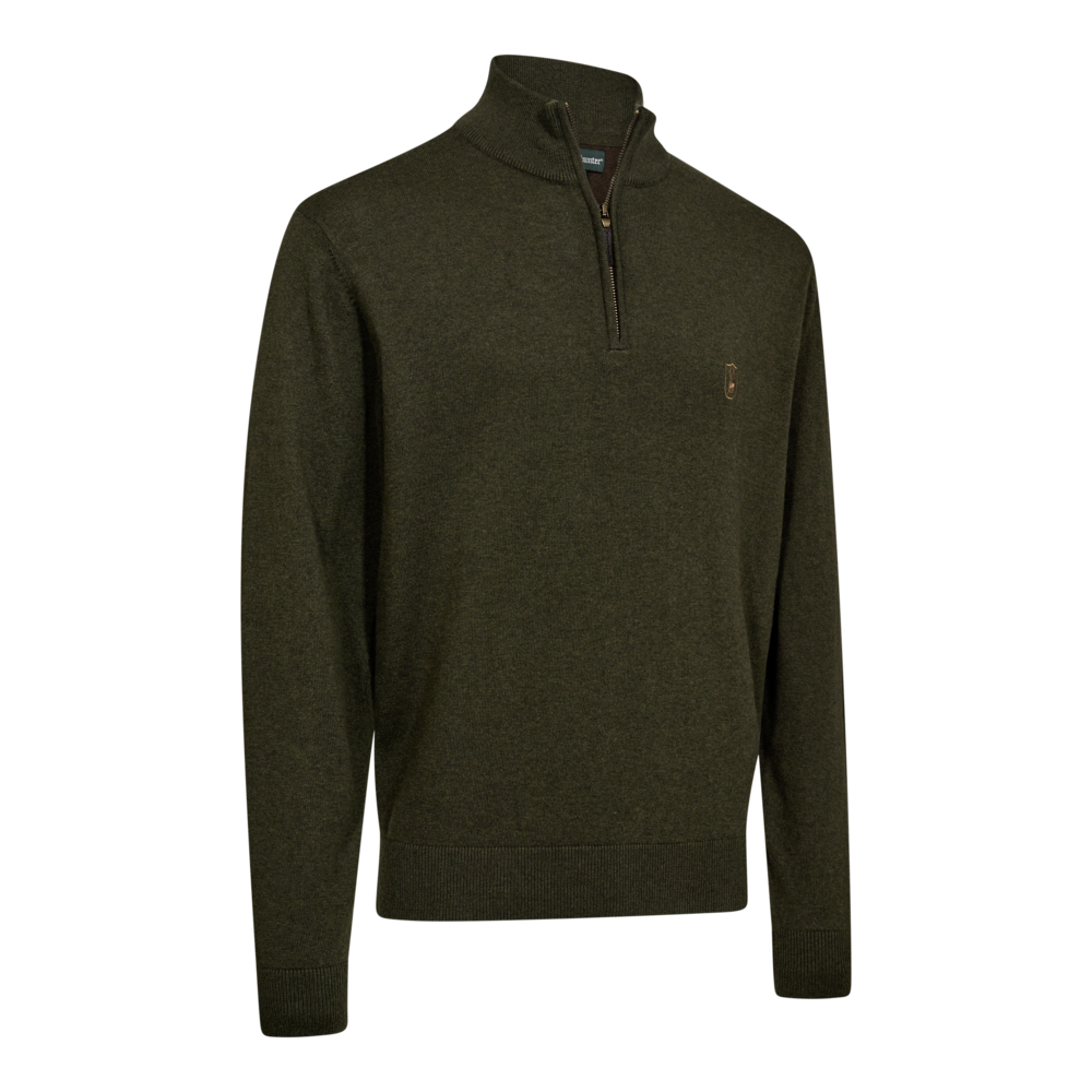 DEERHUNTER Harrington Half Zip Knit - Men's - Forest Ember Melange