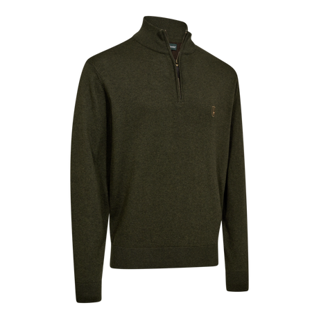 DEERHUNTER Harrington Half Zip Knit - Men's - Forest Ember Melange