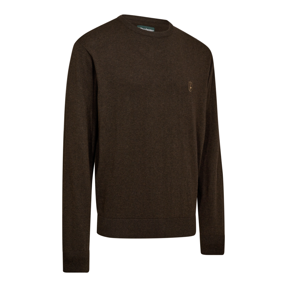 DEERHUNTER Harrington O-Neck Knit - Men's - Brown Melange