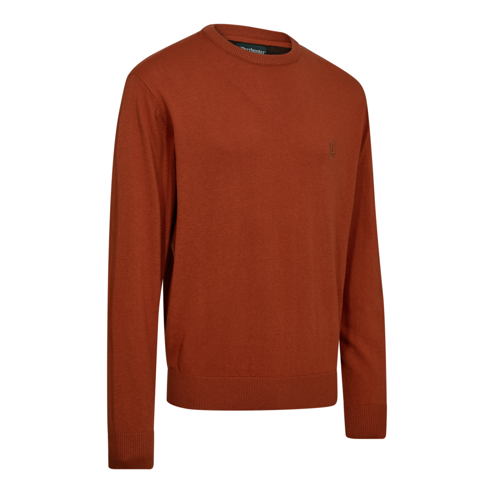 DEERHUNTER Harrington O-Neck Knit - Men's - Oak Rust Melange