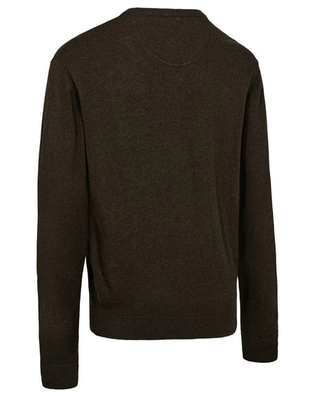 DEERHUNTER Harrington V-neck Knit - Men's - Brown Melange